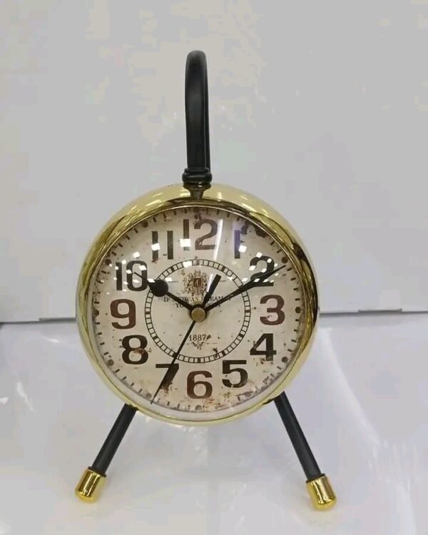Vintage Gold Metal Table Clock Price In Pakistan | Shopylancy.pk