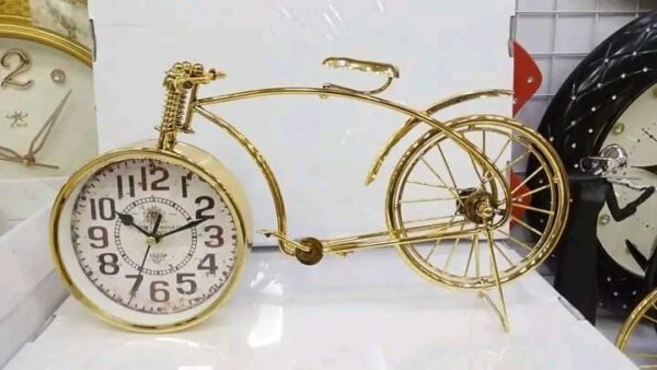 Classic Vintage Bicycle Golden Table Wheel Clock Price In Pakistan | Shopylancy.pk