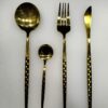 Antique Gold Stainless Steel Tableware 24 Piece Set