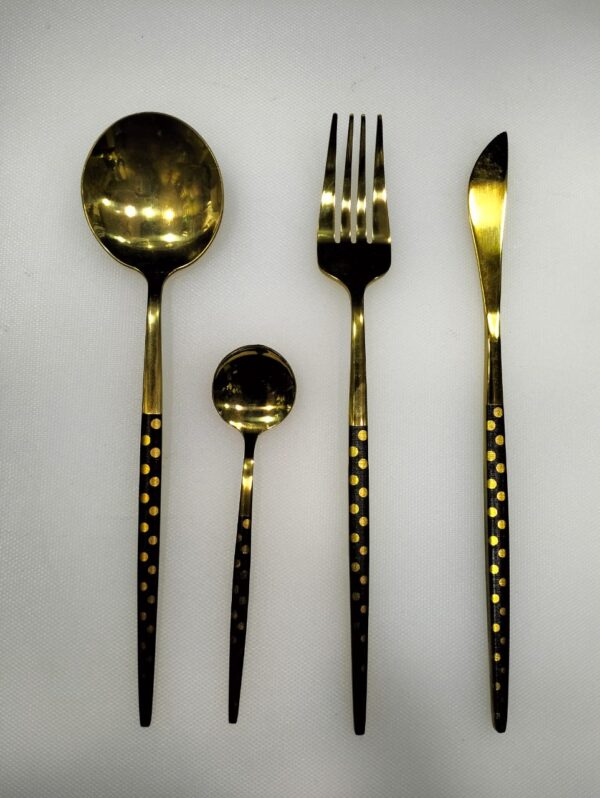 Antique Gold Stainless Steel Tableware 24 Piece Set