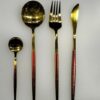 Antique Gold Stainless Steel Tableware Cutlery 24 Piece Set