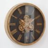 antique gear wall moving gold clock